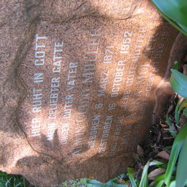 MULLER Alwin Guido 1871-1952 &amp; Emma Anna 1887-1971