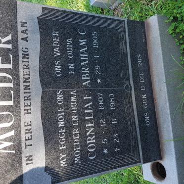 MULDER Abraham C. 1905- &amp; Cornelia F. 1907-1983