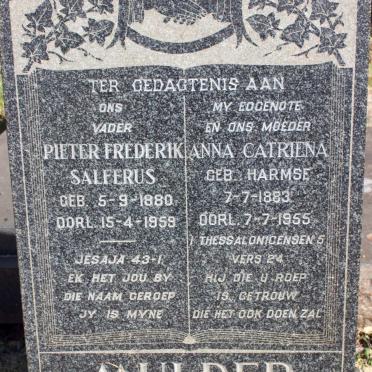 MULDER Pieter Frederik Salferus 1880-1959 &amp; Anna Catriena HARMSE 1883-1955