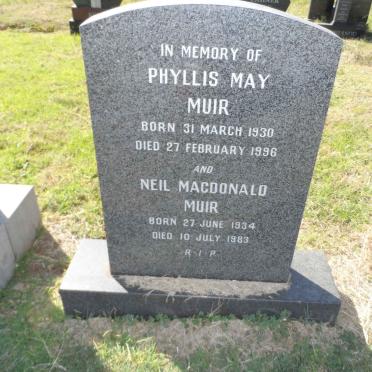 MUIR Neil Macdonald 1934-1983 &amp; Phyllis May 1930-1996