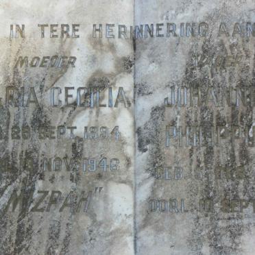 MYBURG Johannes Philippus 1885-1956 &amp; Maria Cecilia 1894-1946