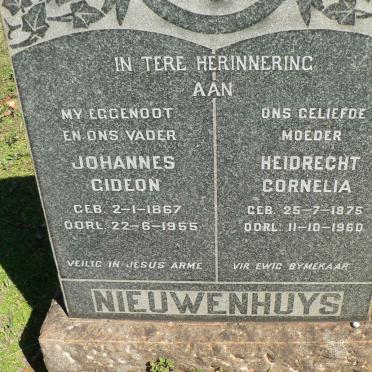 NIEUWENHUYS Johannes Gideon 1867-1955 &amp; Heidrecht Cornelia 1875-1960