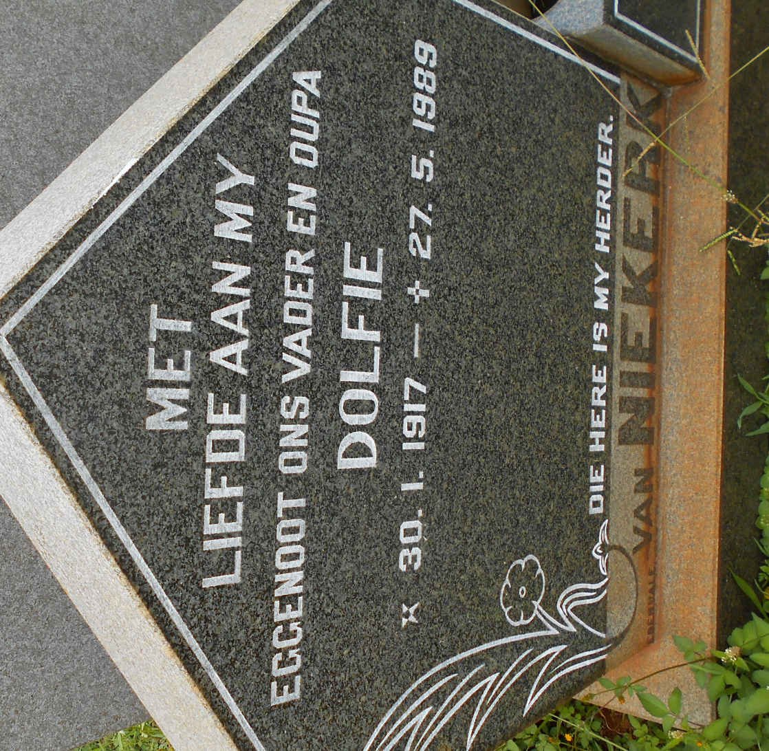 NIEKERK Dolfie, van 1917-1989