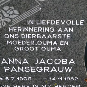 PANSEGRAUW Anna Jacoba 1909-1982