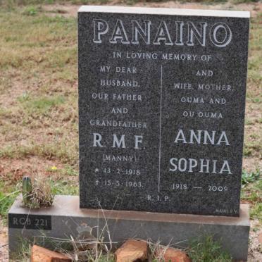 PANAINO R.M.F. 1918-1963 &amp; Anna Sophia 1918-2009