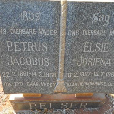 PELSER Petrus Jacobus 1891-1968 &amp; Elsie Josiena 1897-1966