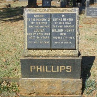 PHILLIPS William Henry -1953 &amp; Louisa -1944
