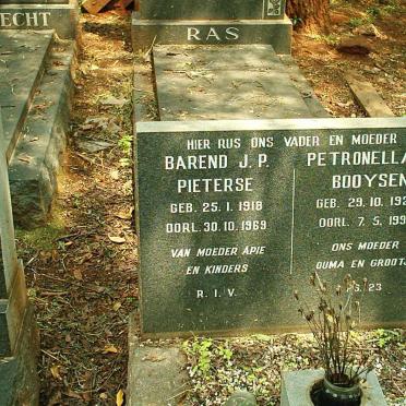 PIETERSE Barend J.P. 1918-1969 &amp; Petronella C. BOOYSEN 1921-1996