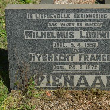 PIENAAR Wilhelmus Lodiwicus -1958 &amp; Hybrecht Francina -1972