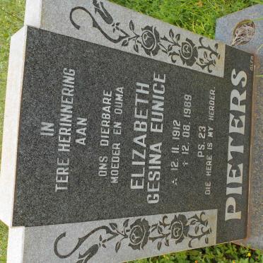 PIETERS Elizabeth Gesina Eunice 1912-1989