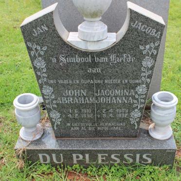 PLESSIS John Abraham, du 1910-1992 &amp; Jacomina Johanna 1909-1992