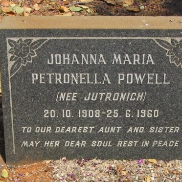 POWELL Johanna Maria Petronella nee JUTRONICH 1908-1960