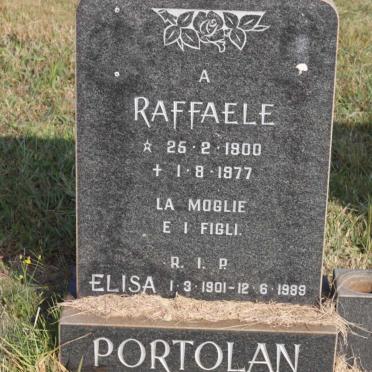 PORTOLAN Raffaele 1900-1977 &amp; Elisa 1901-1989