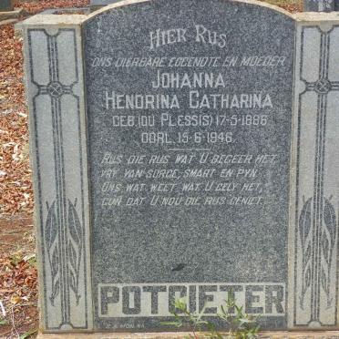 POTGIETER Johanna Hendrina Catharina nee DU PLESSIS 1886-1946