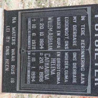 POTGIETER Willem Adriaan 1904-1978 &amp; Helena Catharina 1906-1994