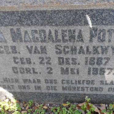 POTGIETER Maria Magdalena nee VAN SCHALKWYK 1887-1957