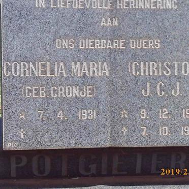 POTGIETER J.C.J. 1931-1989 &amp; Cornelia Maria CRONJE 1931-