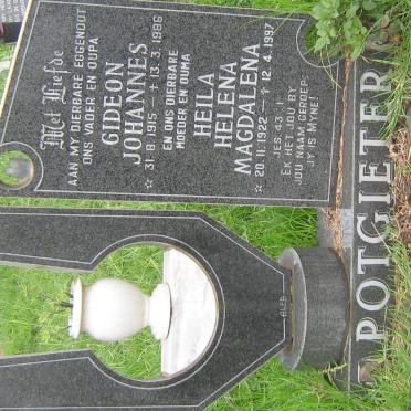 POTGIETER Gideon Johannes 1915-1986 &amp; Heila Helena Magdalena 1922-1997