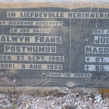 POSTHUMUS Alwyn Frans 1905-1953 &amp; Judith Magdalena 1907-1991