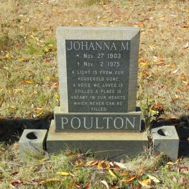 POULTON Johanna M. 1903-1975
