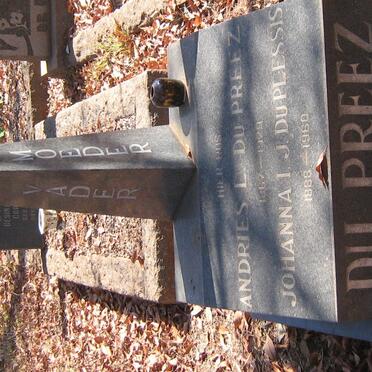 PREEZ Andries L., du 1867-1929 &amp; Johanna I.J. DU PLESSIS 1888-1960