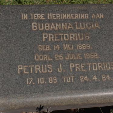 PRETORIUS Petrus J. 1889-1964 &amp; Susanna Lucia 1886-1958