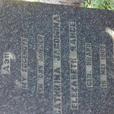 RANGE Cathrina Jacomina Elezabeth nee BRAND 1908-1954