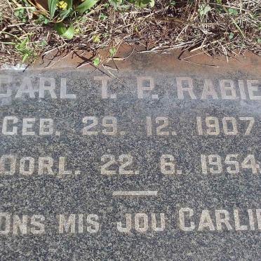 RABIE Carl T.P. 1907-1954