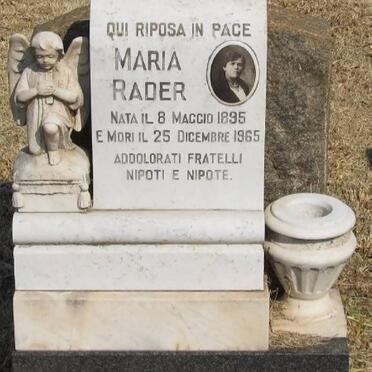 RADER Maria 1895-1965