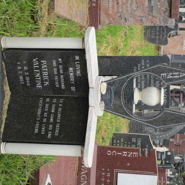 RAHME Patrick Valentine 1944-1987 &amp; Jacomina Nellie May 1946-2015