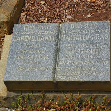 RAS Magdalena nee VAN ZYL 190?-1975 :: ZYL Barend Daniel v., 1911-1945
