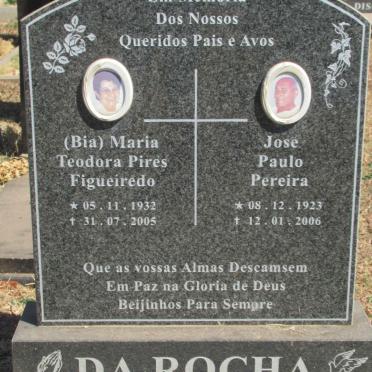 ROCHA Jose Paulo Pereira, da 1923-2006 &amp; Maria Teodora Pires Figueiredo 1932-2005