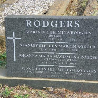 RODGERS Maria Wilhelmina nee GENIS 1896-1947 :: RODGERS Stanley Stephen Martin 1896-1948