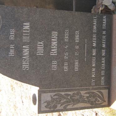 ROUX Susanna Helena nee BARNARD 1933-1963
