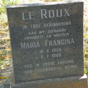 ROUX Maria Francina, le 1920-1968