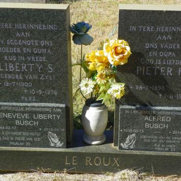 ROUX Pieter K., le 1898-1978 &amp; Liberty S. VAN ZYL 1900-1976