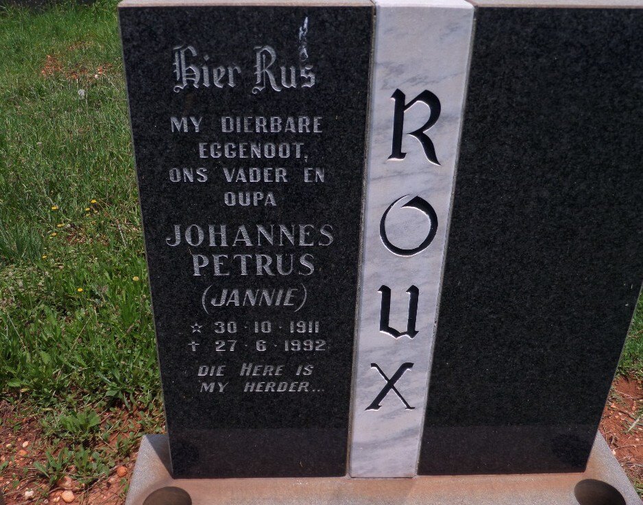 ROUX Johannes Petrus 1911-1992