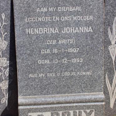 ROUX Hendrina Johanna, le nee BRITS 1907-1953