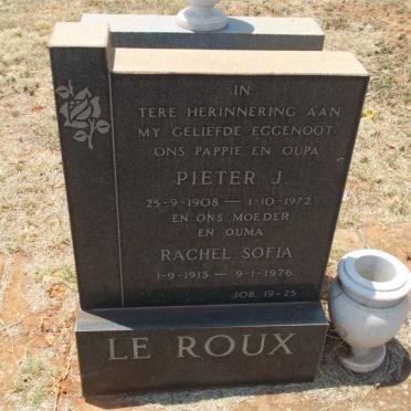 ROUX Pieter J., le 1908-1972 &amp; Rachel Sofia 1913-1976