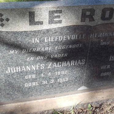 ROUX Johannes Zacharias, le 1892-1958 &amp; Isabella 1896-1969