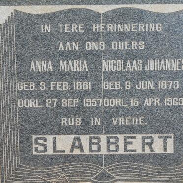SLABBERT Nicolaas Johannes 1873-1963 &amp; Anna Maria 1881-1957