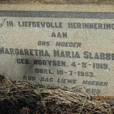 SLABBERT Margaretha Maria nee BOOYSEN 1919-1953