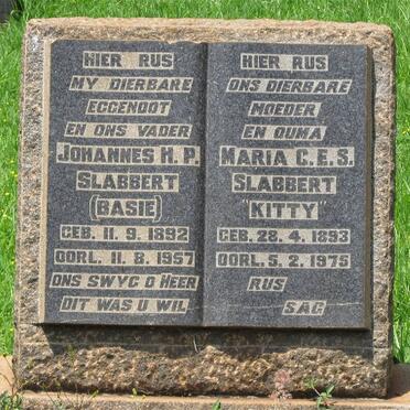 SLABBERT Johannes H.P. 1892-1957 &amp; Maria C.E.S. 1893-1975