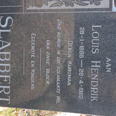 SLABBERT Louis Hendrik 1888-1962