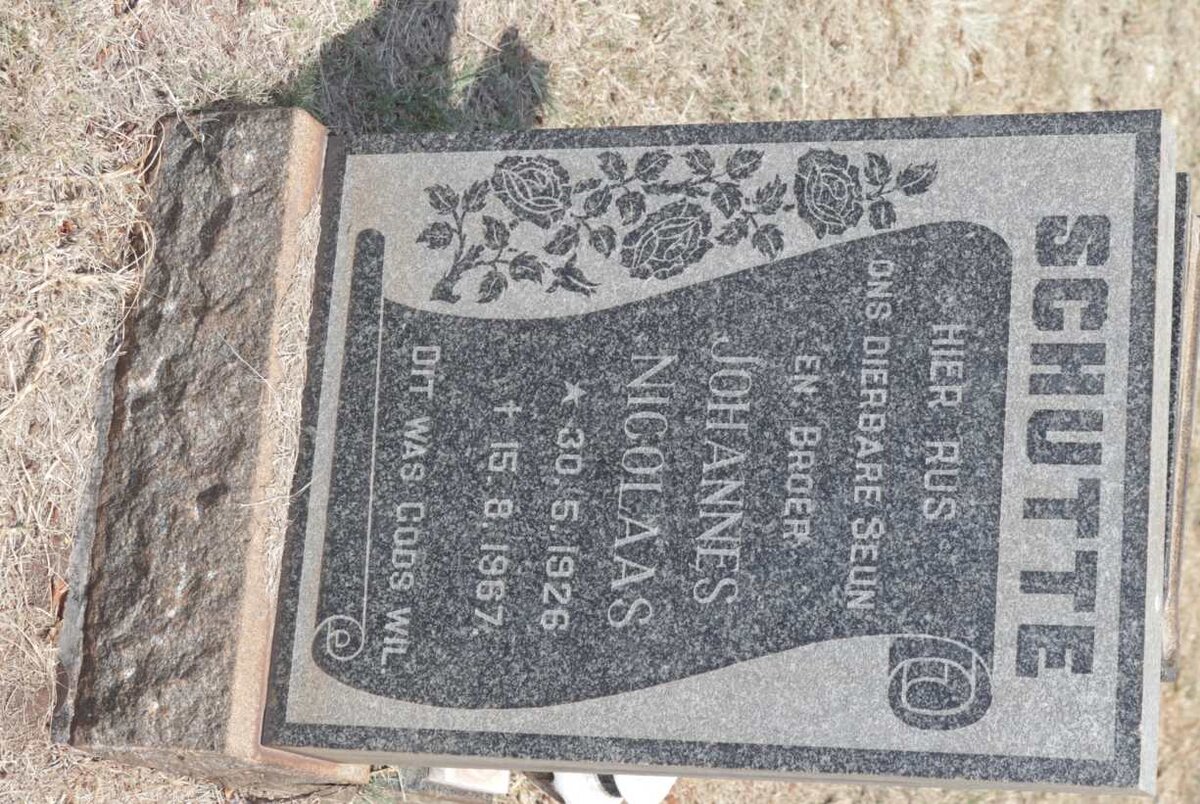 SCHUTTE Johannes Nicolaas 1926-1967