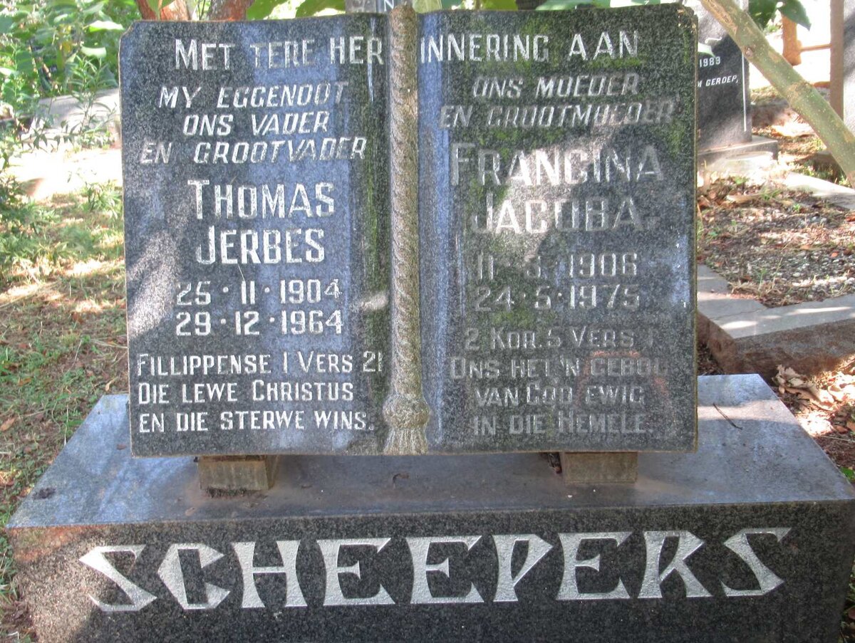 SCHEEPERS Thomas Jerbes 1904-1964 &amp; Francina Jacoba 1906-1975
