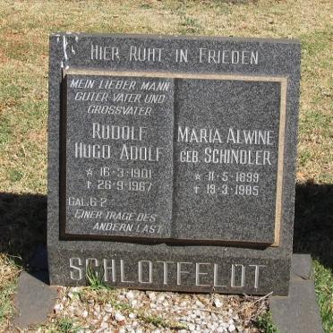 SCHLOTFELDT Rudolf Hugo Adolf 1901-1967 &amp; Maria Alwine SCHINDLER 1899-1985