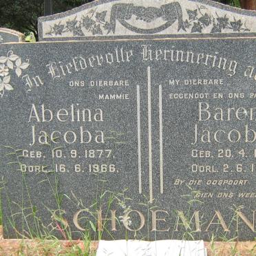 SCHOEMAN Barend Jacobus 1881-1952 &amp; Abelina Jacoba 1877-1966
