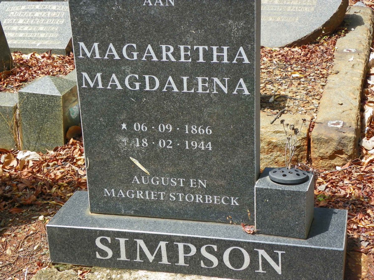 SIMPSON Magaretha Magdalena 1866-1944