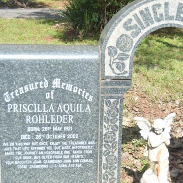 SINGLETON Jack 1916-1956 &amp; Priscilla Aquila ROHLEDER 1921-2002 :: SINGLETON Wendy 1942-1956